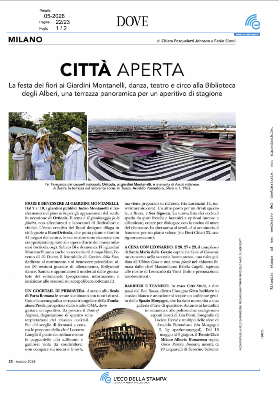 DOVE · Città aperta · A cena con Leonardo
