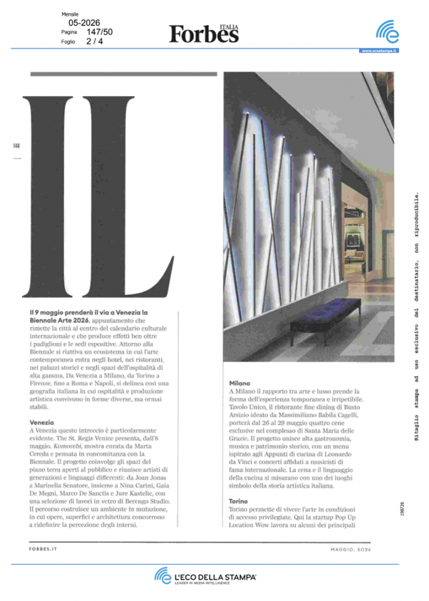 Forbes Italia · Bellezza da gustare
