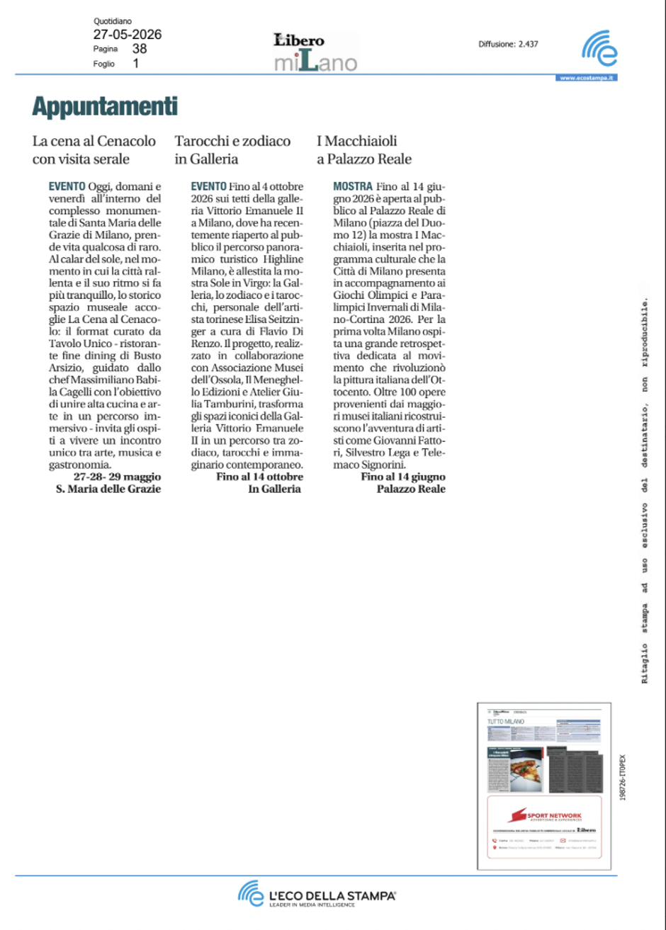 Libero Milano · La cena al Cenacolo con visita serale